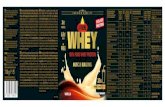 NRV/ VNR** WHEY...Powder of whey protein and whey protein isolate with 80 % protein and vitamins for preparing a shake. With sweetener. Flavour: Vanilla. Ingredients: whey protein