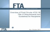 Overview of Final Circular 4702.1B Title VI Requirements ... · Rev. October 2012 . Why Revise the Circular Clarity Accountability Transparency Consistency . 2 . Environmental Justice