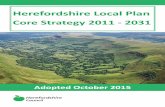 Herefordshire Local Plan · 2.3 - Age structure of Herefordshire and England and Wales from the 2011 Census 14 Sec. Ɵ. on 3: Vision, Objec. Ɵ. ves and Spa. Ɵ. al Strategy . 3.1