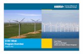 EERE Wind: Program Overvierotor, next generation drivetrain and control systems Small Wind • < 1 MW turbines, Grid connected on the customer side of the meter • R&D Focus: Optimized