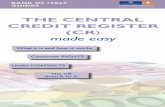 The central credit register - Poste Italiane · 2020-03-13 · The Central Credit Register made easy The Central Credit Register (CR) is a database that provides an overall picture