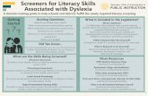 Screeners for Literacy Skills Associated with Dyslexia Associated with Dyslexia A decision making guide