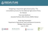 Designing a responsive agricultural policy: The …...Designing a responsive agricultural policy: The consultative process for the National Agriculture Policy for Malawi Flora Janet