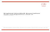 Rules and Regulations 2018 - England Handball Association Handball Rules a… · 3 8.4.1 clubs with no senior team 15 8.4.2 clubs with no youth team 15 8.5 multiple team registration