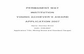 PERMANENT WAY INSTITUTION YOUNG ACHIEVER’S AWARD …€¦ · construction I made the decision to move into a more design based role. GHD offered me a position in their Rail Group,