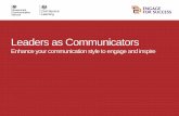 Leaders as Communicators Slides · Personal impact and influence 3. What is your first impression? ... Communicating a purpose Source: Wrzesniewski, McCauley, Rozin (1997) * significant