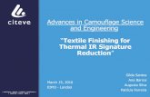 Advances in Camouflage Science and Engineering Santos Textile Finishing... · Advances in Camouflage Science and Engineering “Textile Finishing for Thermal IR Signature Reduction”