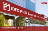 Corporate Presentation Q1 FY20 - IDFC FIRST Bank...This presentation has been prepared by and is the sole responsibility of IDFC FIRST Bank (together with its subsidiaries, referred