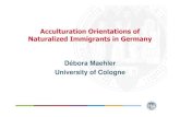 Acculturation Orientations of Naturalized Immigrants in Germany … · 2009-08-14 · Acculturation Orientations of Naturalized Immigrants in Germany ICP, 20. – 25. July 2008 Berlin,