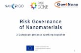 Risk Governance of Nanomaterials - home ~ …...Nano Safety Governance Portal • Infrastructure integrates academic, industry and regulatory information • Support decision making