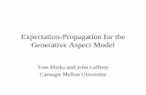 Expectation-Propagation for the Generative Aspect ModelGenerative aspect model Each document mixes aspects in different proportions Aspect 1 Aspect 2 λ1 1−λ1 λ2 1−λ2 λ3 1−λ3