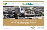 Compost, potting mix and landscape soils price listCompost, potting mix and landscape soils price list Analytical Services Edition: 20.1.2 Refer to our website for additional section