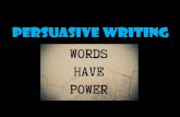 Persuasive Writing - Weeblymrscarllsrhs2016.weebly.com/uploads/7/9/8/4/...Review: The Persuasive Essay: •A Catchy Title •Introductory paragraph with a “hook”, three main arguments