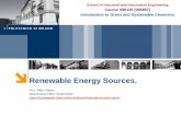 Renewable energy sources - Politecnico di Milano · 2019-10-10 · Subdividing the Renewable Energy market and application of different sources and technologies (fuels, gases, electricity,