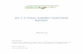 D3.1.2 FINAL ENERGY AUDITING REPORT - ECTP€¦ · D3.1.2 FINAL ENERGY AUDITING REPORT 2014.07.25 Short Description This deliverable, originally due on M27 (January, 3rd 2014) and