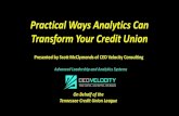 Practical Ways Analytics Can Transform Your Credit Union · Practical Ways Analytics Can Transform Your Credit Union Presented by Scott McClymonds of CEO Velocity Consulting Advanced