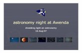astronomy at Awenda - Computer Easecomputer-ease.com/darkskies/AstronomyAtAwenda.pdfThe Backyard Astronomer’s Guide Terence Dickinson & Alan Dyer, Firefly Star Watch Philip Harrington,
