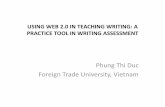 USING WEB 2.0 IN TEACHING WRITING: A PRACTICE TOOL IN … · 2016-08-09 · A wikispace classroom • A . free social writing platform . for education by creating a classroom workspace,