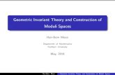 Geometric Invariant Theory and Construction of Moduli Spaces · Han-Bom Moon Geometric Invariant Theory and Construction of Moduli Spaces. Summary (Classical) Invariant theory is