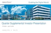 Quarter Supplemental Investor Presentation...Quarter Supplemental Investor Presentation FY16-Q4 | July 27, 2016 NASDAQ: OTEX TSX: OTC ... Company's customers; (vii) the competition