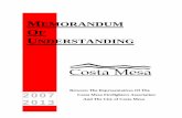 MEMORANDUM OF UNDERSTANDING · 2016-06-02 · ARTICLE 12 STAFFING LEVELS 11 ... ARTICLE 14 LABOR/MANAGEMENT MEETINGS 11 ARTICLE 15 HOURS POOL RECONCILIATION 12 ... 2007—2013 CMFA