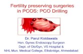Fertility preserving surgeries in PCOS: PCO Drilling · 2017-04-15 · is a second-line treatment in PCOS patients, especially those with CC resistance. •The main benefits are shorter