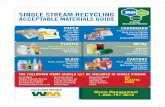 Single Stream recycling acceptable materialS guideeaglevalleylandfill.wm.com/documents/2016 New... · cardboard boxes Food boxes Shipping/moving boxes cardbOard clean, empty and rinsed: