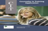 Counselor in Training Application Application.pdf · Initial Certification Fees for CIT – Counselor in Training Application Filing Fee $100.00*** Renewal Fees for CIT – Counselor