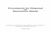 Procedures for Disposal of Hazardous Waste · table of contents chapter one - the identification of regulated wastes i. chemical wastes a. characteristic chemical wastes b. listed