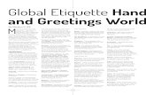 Business Global Etiquette Handshakes and Greetings Worldwide · Handshakes 7KHUH LV D QHZ PRGLᦐHG KDQGVKDNH FDOOHG ܢᦐVW EXPSV ܣ 6FLHQWLVWV FODLP LW is the most hygienic and