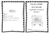 RDW: Application Problems - Mrs. Guarenteteamguarente.weebly.com/uploads/3/1/6/0/31604453/eureka...RDW: Read. Draw and label. Write a number sentence. Write a word sentence. Eureka