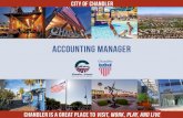 ACCOUNTING MANAGER - Chandler, Arizona...The Accounting Manager will embrace the City Manager’s approach of developing strong relationships with all areas of the organization based