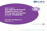 CIPS Level 6 Professional 6 Diploma in Procurement and Supply€¦ · Level 5 Advanced Diploma in Procurement and Supply. This qualification supports individuals who are working at
