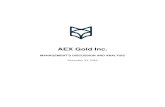 AEX Gold Inc. - Amazon S3€¦ · AEX Gold Inc. Management Discussion & Analysis For the year ended December 31, 2019 - 3 - ... fluctuations in the market price of precious metals,