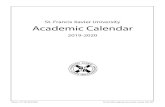 St. Francis Xavier University Academic Calendar · StFX ACADEMIC CALENDAR 2019-2020 i Toll free 1-877-867-StFX(7839) PO Box 5000, Antigonish, Nova Scotia, Canada B2G 2W5 St. Francis