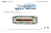 User manual COUNTER SLIK-N118 · 2019-10-13 · User manual - COUNTER SLIK-N118 - Do not use the unit in areas with significant temperature variations, exposure to condensation or