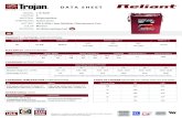 DATA SHEET - Trojan Battery CompanyDATA SHEET Designed in compliance with applicable BCI, DIN, BS and IEC standards. Tested in compliance to BCI and IEC standards. OPERATIOAL DATA
