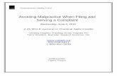 Avoiding Malpractice When Filing and Serving a Complaint · 2015-06-02 · Avoiding Malpractice When Filing and Serving a Complaint . Wednesday, June 3, 2015 . 2.25 MCLE General or