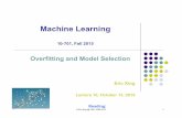 Overfittingand Model Selectionepxing/Class/10701/slides/lecture10-fit.pdf · 2015-10-13 · Model selection: we wish to automaticallyand objectivelydecide if k should be, say, 0,
