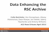 Data Enhancing the RSC Archive · 2015-12-03 · RSC Advances New high-volume journal covering all of chemistry launched in 2011. ... “coordination chemistry” → Inorganic 13: