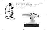 POWER STEAM HANDHELD GARMENT STEAMER · Power Steam Handheld Garment Steamer About Your Features And Accesories Features 3 2 1 5 4 6 1. Heated press bar 2. Steam exit 3. Steam Trigger,