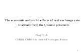 Ping HUA CERDI, CNRS-Université d’Auvergne, France1 The economic and social effects of real exchange rate Evidence from the Chinese provinces Ping HUA CERDI, CNRS-Université d’Auvergne,