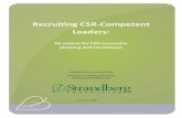 Recruiting CSR-Competent Leaders - Coro Strandberg...Recruiting CSR-Competent Leaders: Six criteria for CEO succession planning and recruitment Compiled by Coro Strandberg Principal,