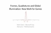 Frames, Sparsity and Global Illumination: New Math for Games...visibility functions, BRDFs and light probes are strictly positive. • SH projections are global and smooth, visibility