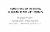 Reflections on inequality & capital in the 21 centurypiketty.pse.ens.fr/files/Piketty2015Capital21cINET.pdf · 25% 30% 35% 40% 45% 50% 1910 1920 1930 1940 1950 1960 1970 1980 1990