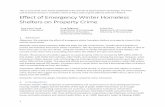 Effect of Emergency Winter Homeless ... - crim.sas.upenn.edu...Jan 02, 2018  · transit, business improvement districts, and indigent housing (MacDonald, 2015). Although the topic