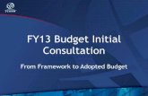 FY13 Budget Initial Consultation - ICANN GNSO · FY13 Budget Milestones • 23-28 Oct 2011 Dakar – Initial consultation with Community • 9 Dec 2011 – Closing period for SO/AC