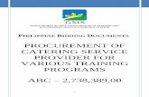PROCUREMENT OF CATERING SERVICE PROVIDER FOR VARIOUS ... · 3.2. Further, the Procuring Entity will seek to impose the maximum civil, administrative, and/or criminal penalties available
