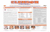 CLEMSON FOOTBALL ATHLETIC COMMUNICATIONS · 2013, 2015, 2016 and 2017). Clemson won conference titles in eight of those previous 13 campaigns. - Clemson winning its first six games