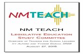 NM TEACH - Home - New Mexico Legislature 082715 Item...12:30-4:30 Afternoon Session 4:30-4:45 Assignment of Homework/Adjourn Day 2 Timeline Estimated Times Activity 7:00-8:00 Registration